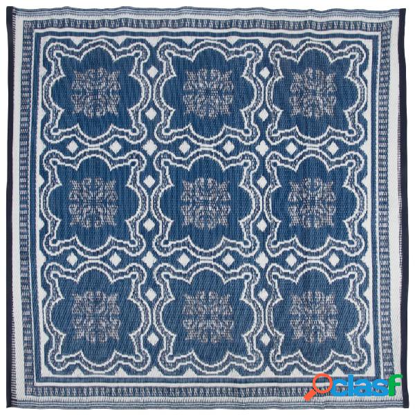Esschert Design Tappeto da Esterno 151,5 cm Bianco e Blu