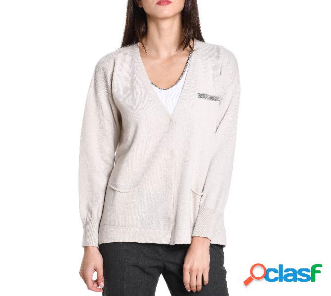 FABIANA FILIPPI CARDIGAN DONNA MA63118N128078 LANA BIANCO