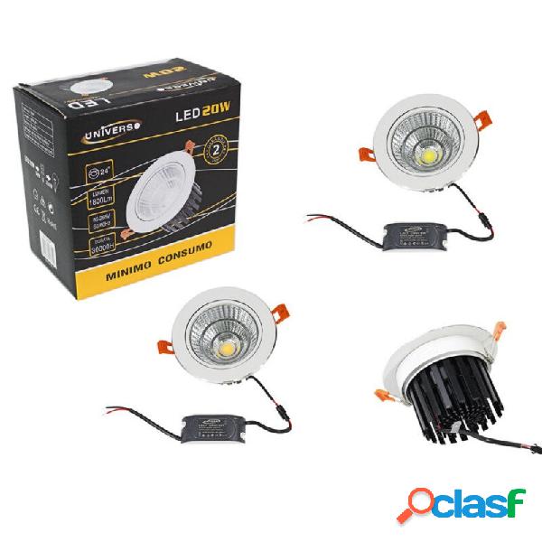 FARETTO INCASSO LED COB 20 W LUCE FREDDA CALDA NATURALE