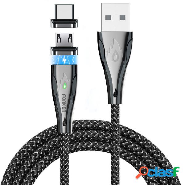 FONKEN 5A Micro USB Type C LED Indicatore luminoso Cavo dati