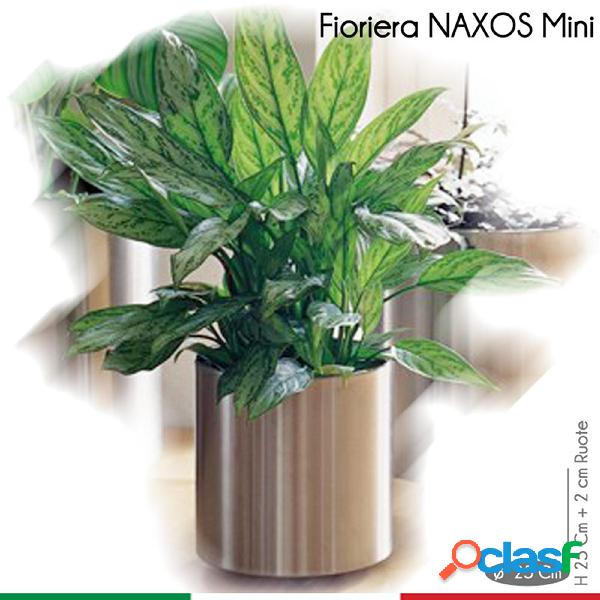 Fioriera con Ruote Naxos Mini diametro 25xh27 cm - L 12 in