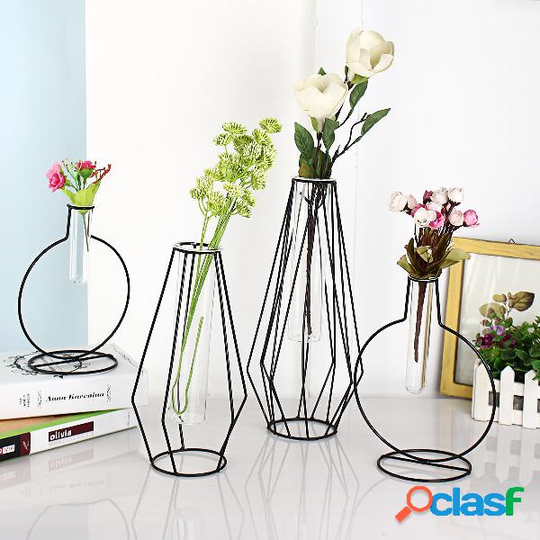 Flower Vase Holder Plant Display con supporto in ferro e