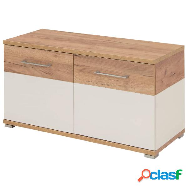 Germania Scarpiera Topix 96x40x50,4 cm Bianca e Rovere