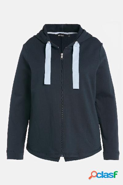 Giacca di felpa con cappuccio e più lunga sul retro, Donna,