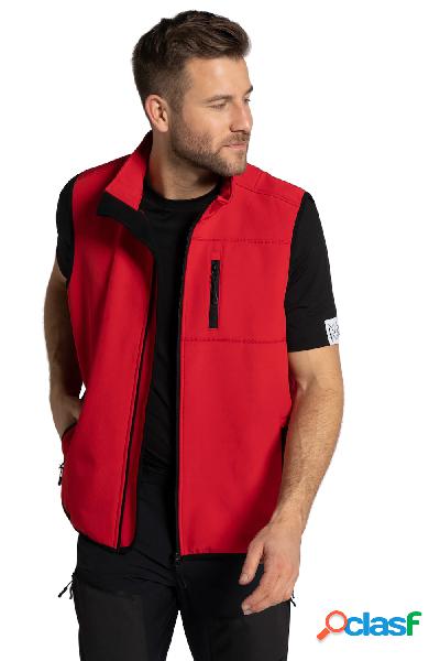Gilet di softshell, interno in pile, colletto alto, zip,