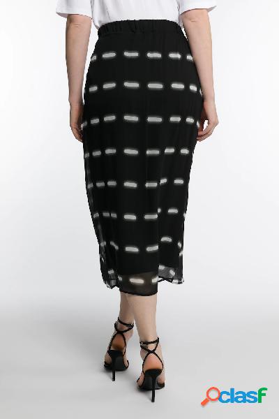 Gonna di chiffon a righe con sottogonna e cintura comoda,