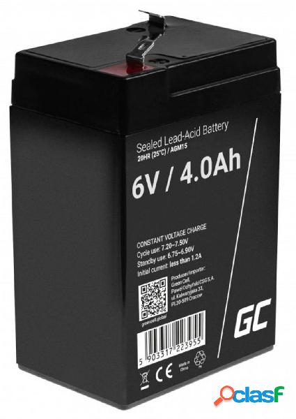 Green Cell AGM15 Batteria al piombo 6 V 4 Ah Piombo-AGM (L x