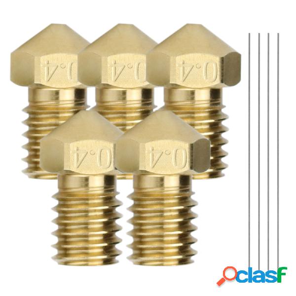 Haldis 3D 5 pezzi 0,4 mm V6 ugello in ottone con aghi di