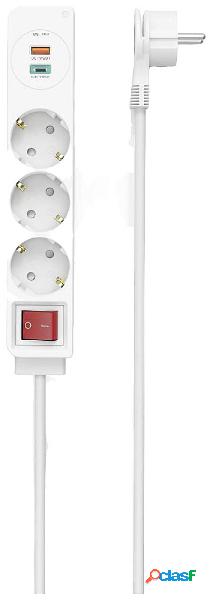 Hama 00133757 Multipresa con interruttore Bianco Schuko 1