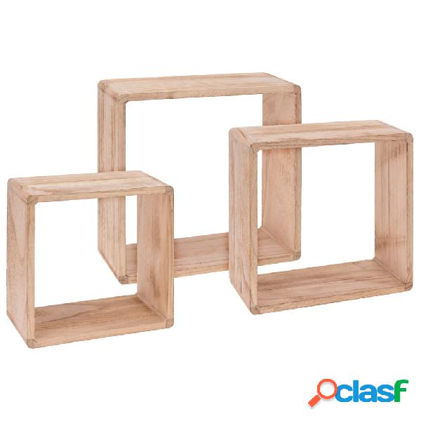 Home&Styling Mensole a Vista 3 pz Legno di Paulownia