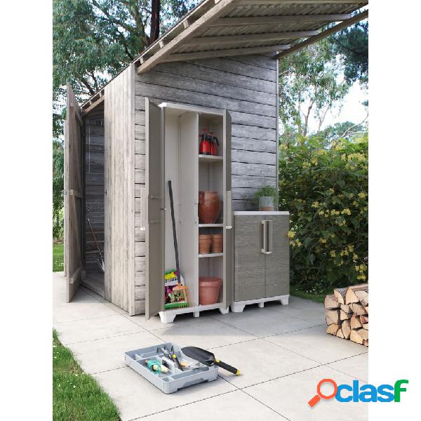 Keter Armadietto Basso da Giardino Wood Grain Crema e Talpa