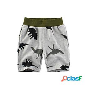 Kids Boys 1 PC Pants Shorts Gray Print Animal Basic Summer