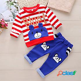 Kids Boys Sweatshirt Pants Long Sleeve 2 Pieces Dark Blue