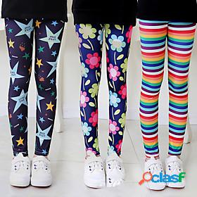 Kids Girls 1pc Pants Leopard Color bar Christmas tree Galaxy