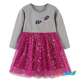 Kids Little Girls Dress Galaxy Sequin Animal Daily A Line