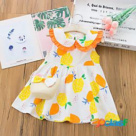 Kids Toddler Little Girls Dress Lemon Bag Small cherries
