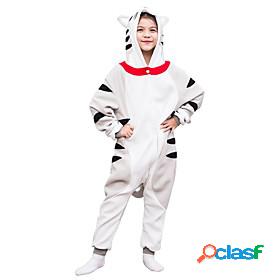 Kigurumi Pajamas Cat Onesie Pajamas Polar Fleece Gray