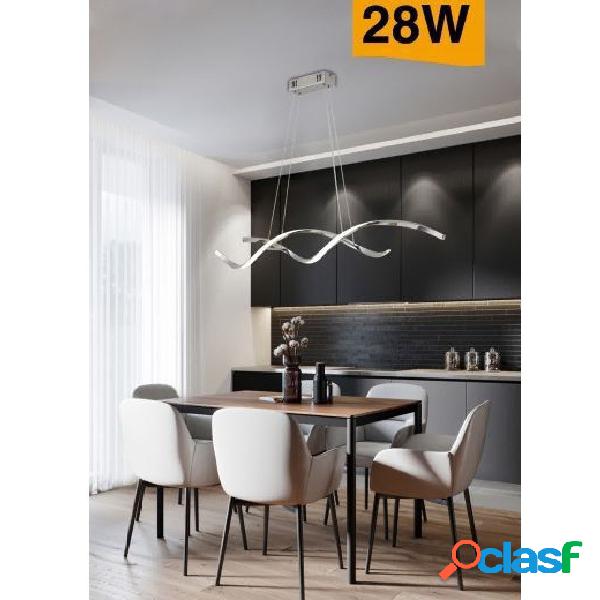 LAMPADARIO SOFFITTO LED MODERNO ONDE INTRECCIATE 28W LUCE