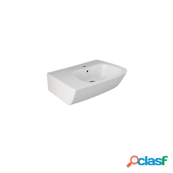 Lavabo asimmetrico monoforo sospeso One vasca a sinistra