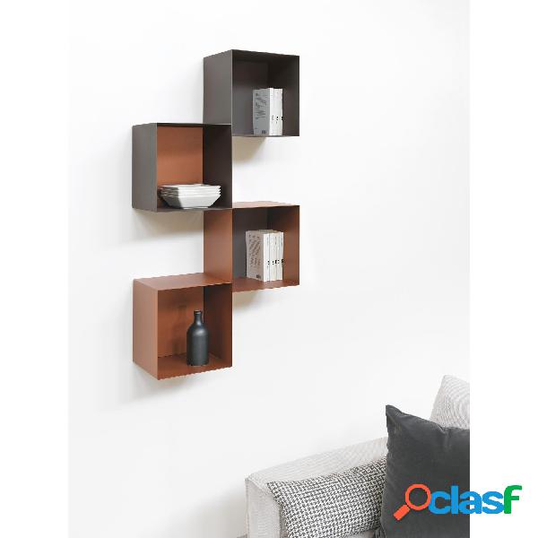Libreria a 4 cubi accoppiati TWIN 120x25xh120 cm