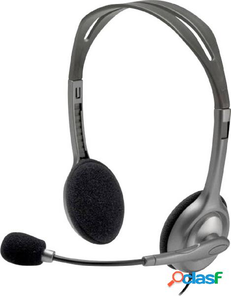 Logitech H111 Computer Cuffie On Ear via cavo Stereo Grigio