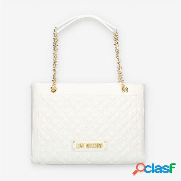 Love Moschino Quilted Borsa Shopping bianca