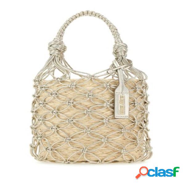 MIU MIU BORSA A MANO DONNA 5BE0622C90F0Y2N CANAPA BEIGE