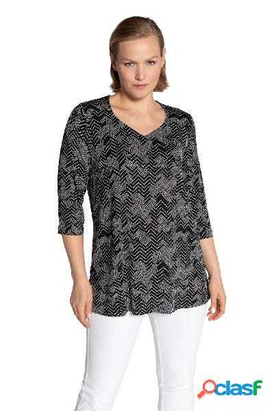 Maglia fluente dal design a spina di pesce con scollo a