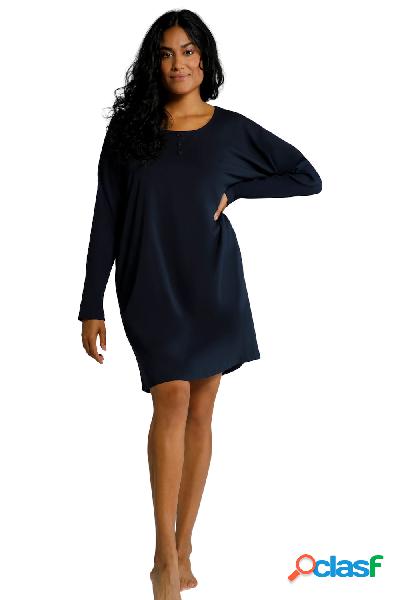 Maglia lunga e oversize in jersey a costine con bottoni