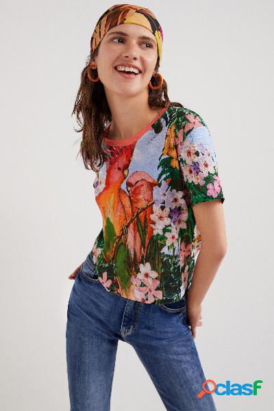Maglietta tropicale pappagalli