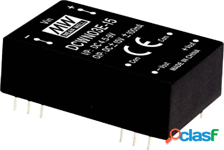 Mean Well DCWN03A-15 Modulo convertitore DC / DC 100 mA 3 W