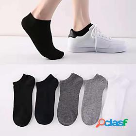 Mens All Socks Solid Colored Socks Thin Black 5 Pairs