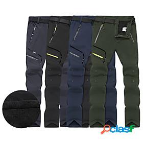 Mens Fleece Lined Pants Hiking Pants Trousers Softshell
