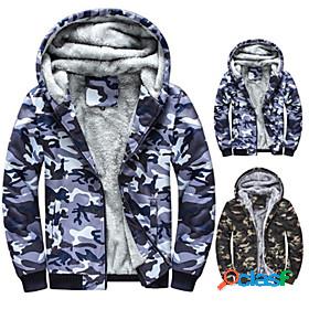 Mens Hiking Jacket Hoodie Jacket Hiking Fleece Jacket Winter