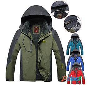 Mens Hoodie Jacket Hiking Softshell Jacket Waterproof Hiking