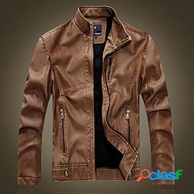 Mens Jacket Fall Winter Street Daily Regular Coat Stand
