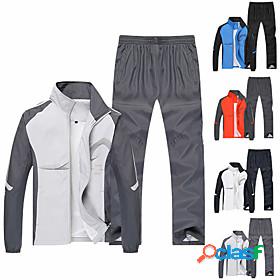 Mens Long Sleeve Adults Tracksuit Sweatsuit Outfit Set