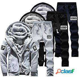 Mens Long Sleeve Tracksuit Full Zip Casual Athleisure Winter