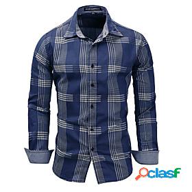 Mens Shirt Bishop Sleeve Stripe Shirt Collar Medium Spring,