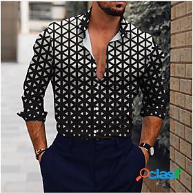 Mens Shirt Crack Turndown Street Casual Long Sleeve