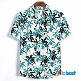 Mens Shirt Floral Color Block Classic Collar Going out Beach