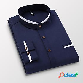 Mens Shirt Solid Colored Solid Color non-printing Button