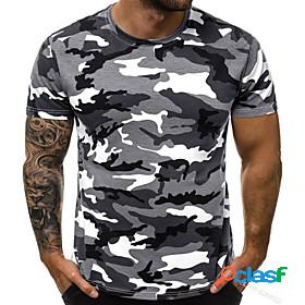 Mens T shirt Shirt Camo / Camouflage non-printing Round Neck
