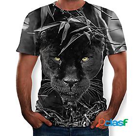 Mens T shirt Shirt Graphic 3D Animal Round Neck Slim Tops