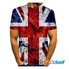 Mens T shirt Shirt Graphic National Flag Round Neck Daily