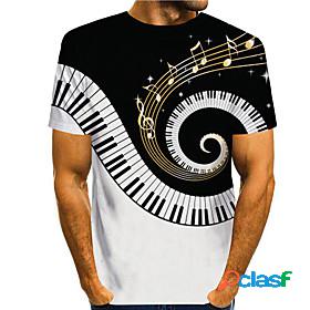 Mens Tee T shirt Shirt 3D Musical Instrument 3D Print Round