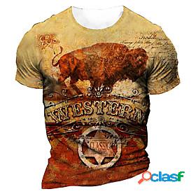 Mens Unisex T shirt Graphic Prints Cow 3D Print Crew Neck