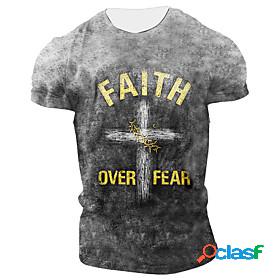 Mens Unisex T shirt Graphic Prints Cross 3D Print Crew Neck