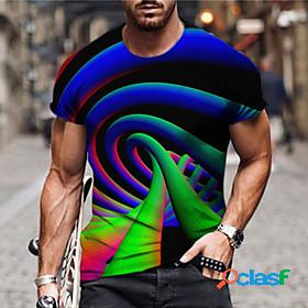 Mens Unisex T shirt Graphic Prints Spiral Stripe 3D Print