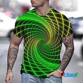 Mens Unisex Tee T shirt Shirt Optical Illusion 3D Graphic